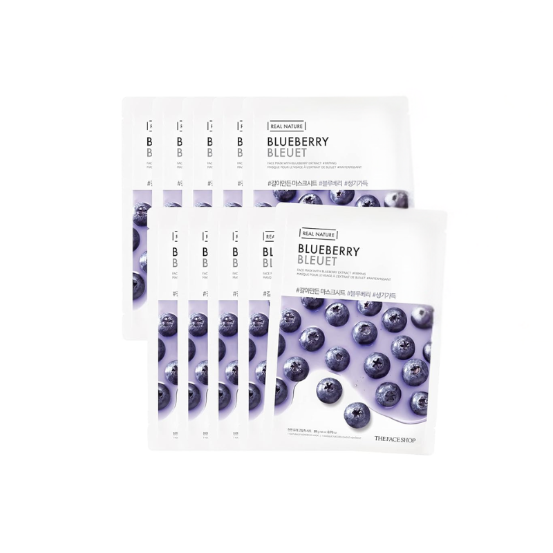 The Face Shop Real Nature Blueberry Face Mask (10 Sheets)